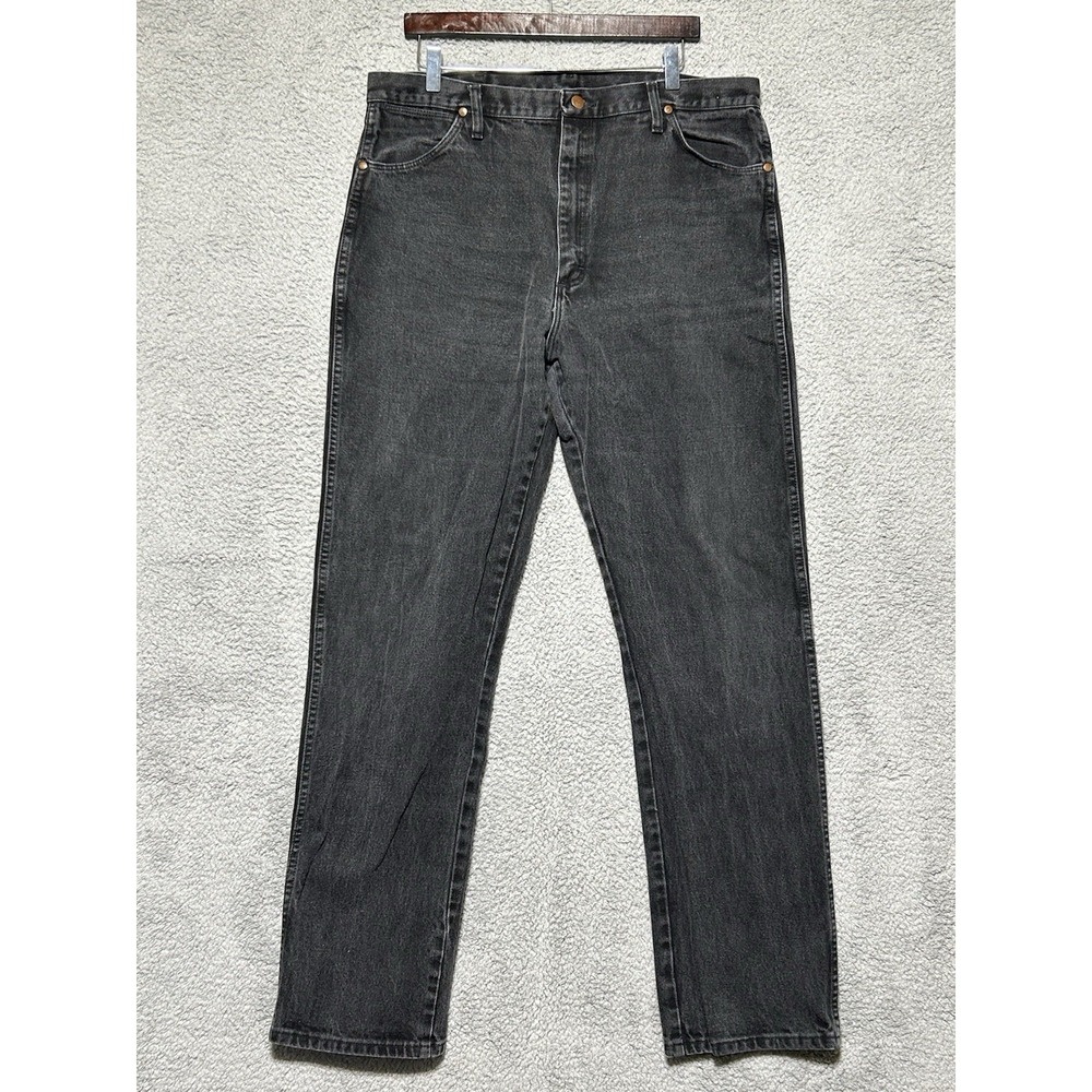 Wrangler Cowboy Cut Men 13MWZWK‎ Black Denim Jeans 38x36 Western Cowboy Rodeo